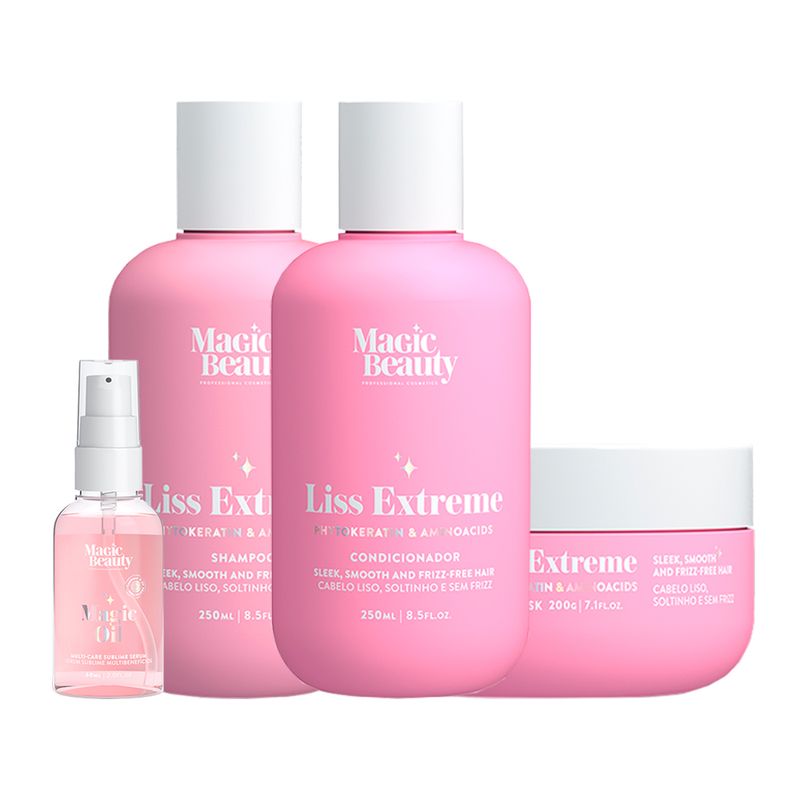 Kit-Magic-Beauty-Liss-Extreme---Shampoo-250ml---Condicionador-250ml---Mascara-200g---Serum-Magic-Oil-60ml