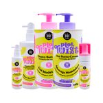 Kit-Lola-Cosmetics-Plot-Twist---Oleo-Capilar-90-Ml--Mousse-150ml---Elixir-Revitalizador-200ml---Gel-Modelador-480g---Manteiga-Modeladora-480g
