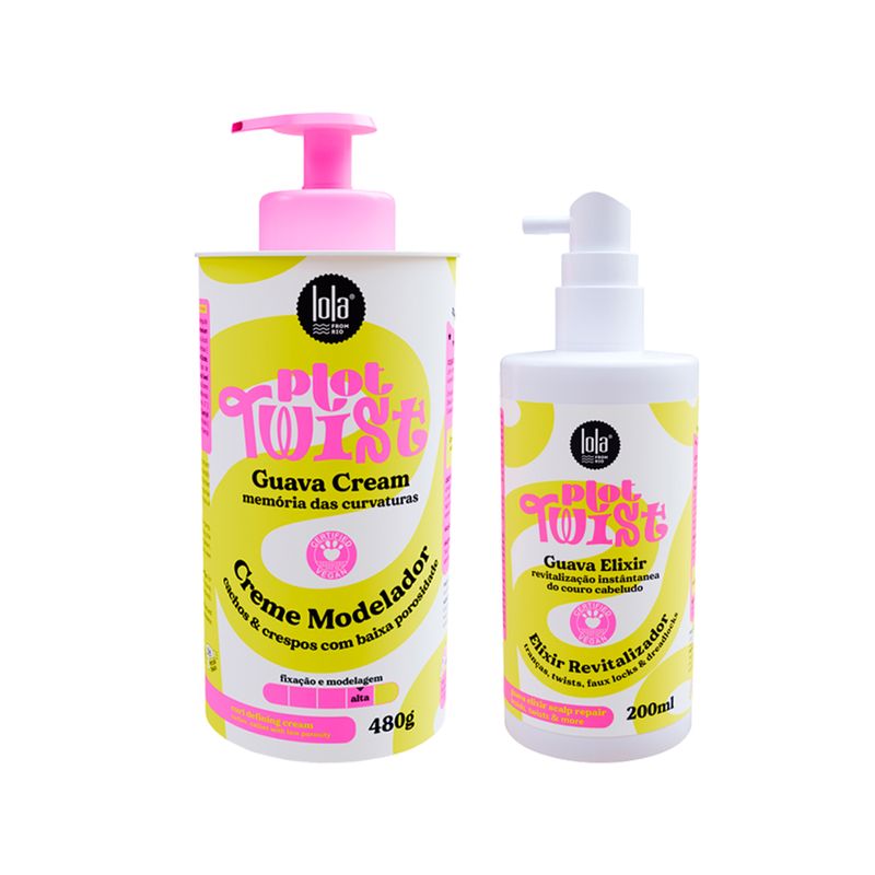 Kit-Lola-Cosmetics-Plot-Twist---Elixir-Revitalizador-200ml---Creme-Modelador-480g