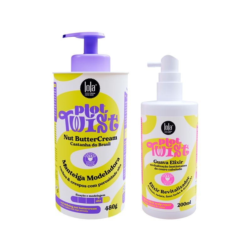 Kit-Lola-Cosmetics-Plot-Twist---Elixir-Revitalizador-200ml---Manteiga-Modeladora-480g