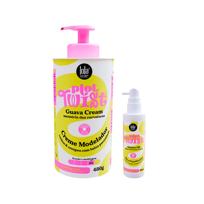 Kit-Lola-Cosmetics-Plot-Twist---Oleo-Capilar-90-Ml---Creme-Modelador-480g