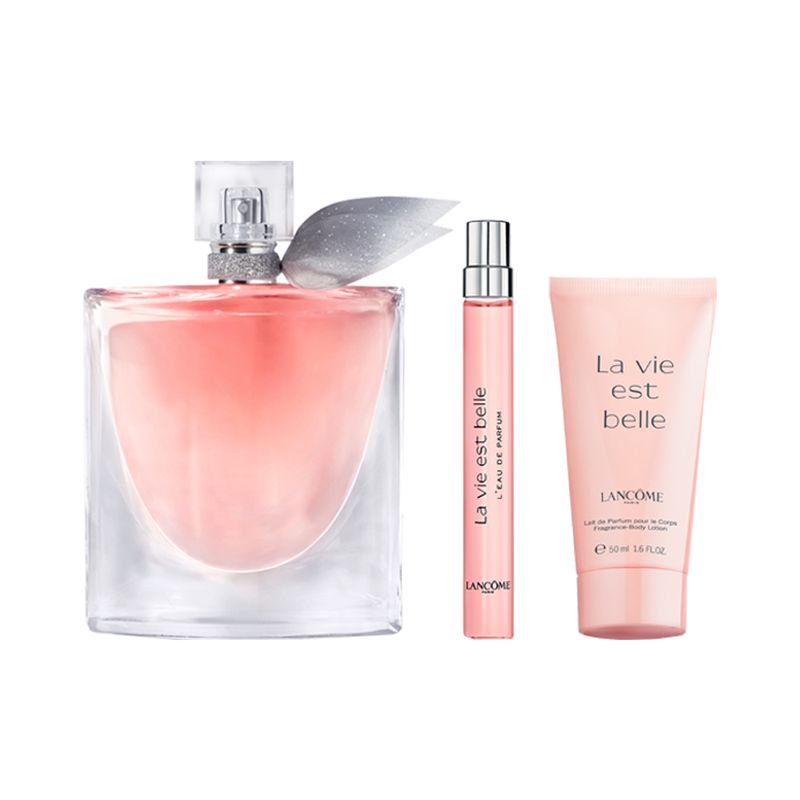 Kit-Lancome-La-Vi-Est-Belle-Edp-Perfume-Feminino-100ml---Miniatura-10ml---Locao-50ml
