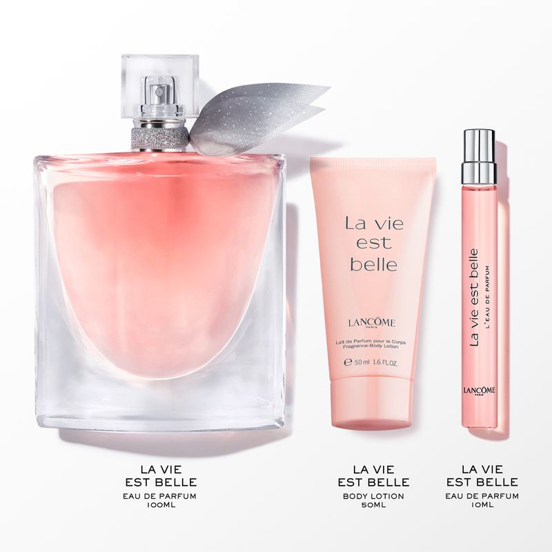Kit-Lancome-La-Vi-Est-Belle-Edp-Perfume-Feminino-100ml---Miniatura-10ml---Locao-50ml