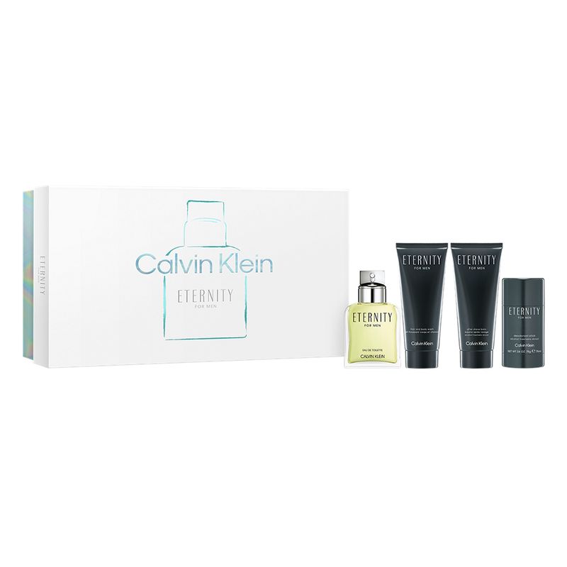 Kit-Perfume-Calvin-Klein-Eternity-For-Men-Eau-de-Toilette-Masculino-100ml---Gel-De-Banho-100ml----Pos-Barba-100ml---Desodorante-75ml