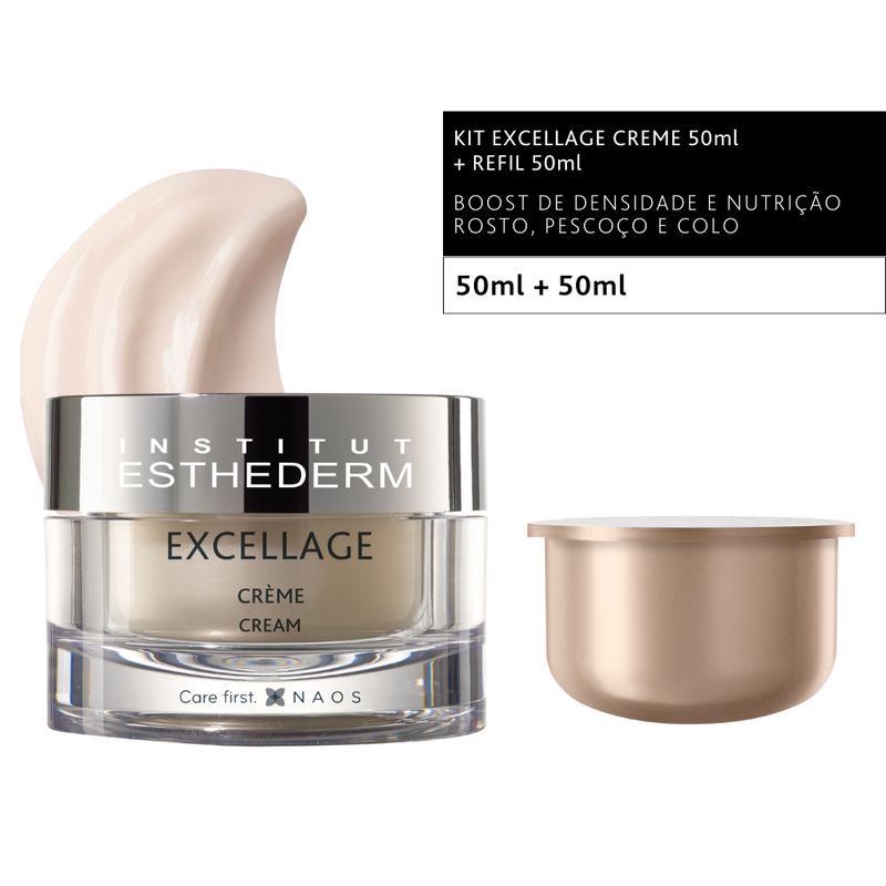 Kit-Creme-Anti-idade-Facial-Esthederm-Excellage-50-ml--Refil-50-ml