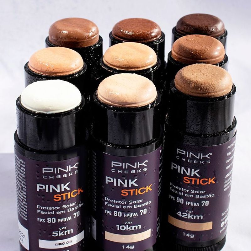 Protetor-Solar-Facial-Pink-Cheeks-Pink-Stick-FPS-90-FPUVA-70-Incolor-5Km-14-g