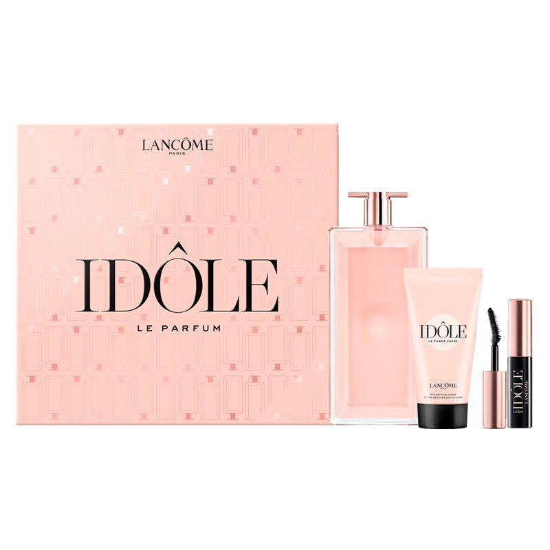 Kit-Perfume-Lancome-Idole-Feminino-Eau-de-Parfum-50ml---Locao-Corporal-50ml---Mascara-De-Cilios-Lash-15ml