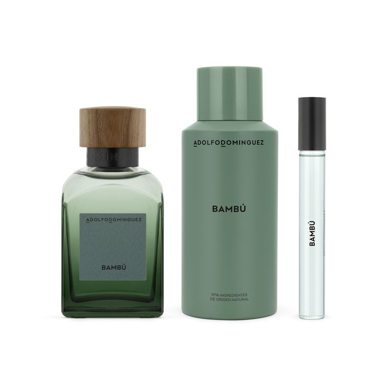 Kit-Perfume-Adolfo-Dominguez-Bambu-Eau-de-Parfum-Masculino-120-ml---Desodorante-150-ml---Miniatura-10-ml