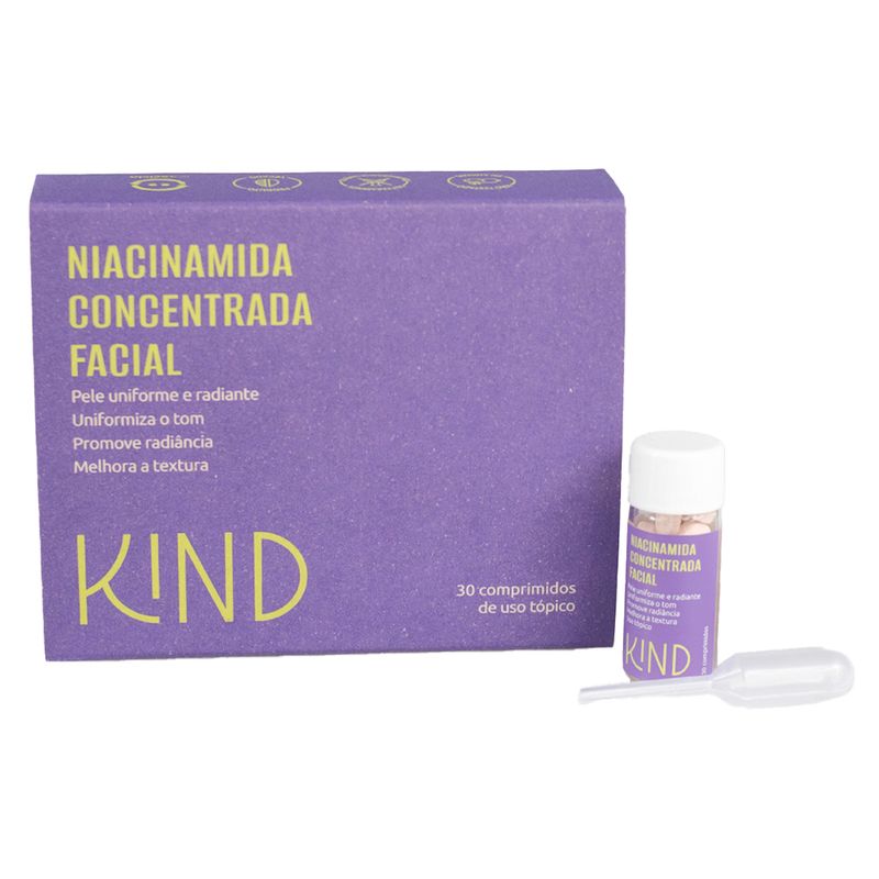 Niacinamida-Concentrada-Facial-Kind-Beauty-30-Comprimidos