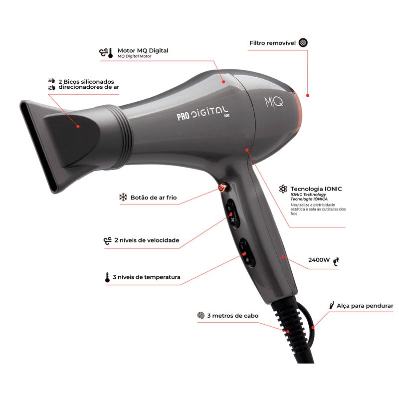 Secador-de-Cabelo-MQ-Profissional-Pro-Digital-2400W-com-2-Velocidades-Cinza-110V
