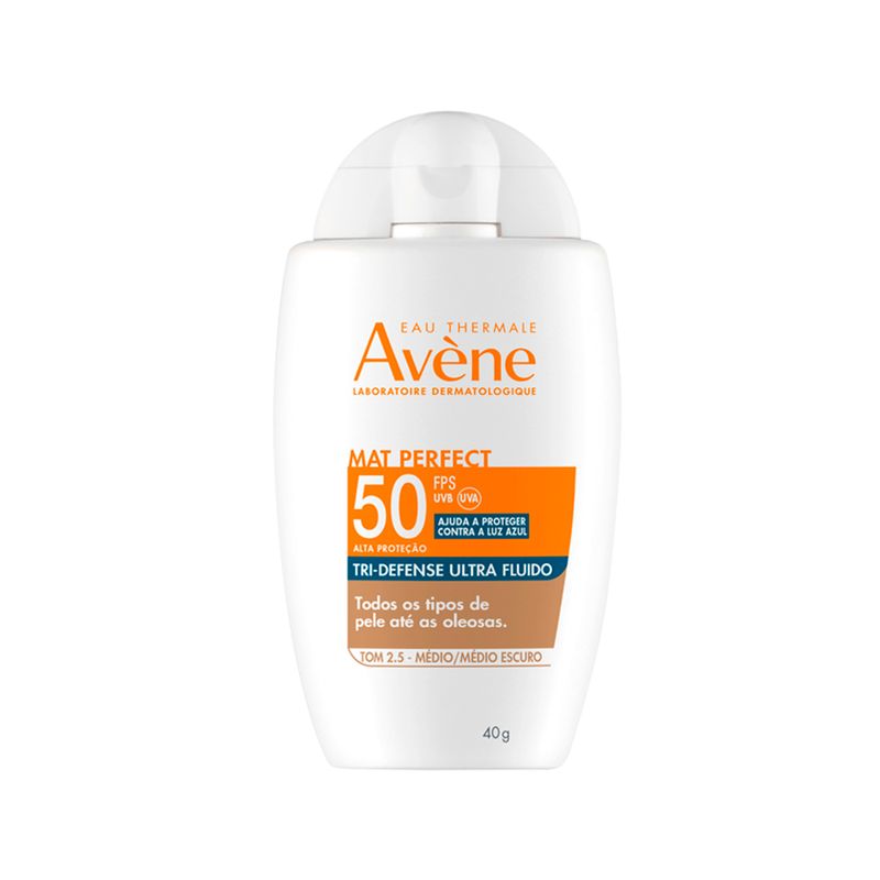 Protetor-Solar-Facial-Avene-Mat-Perfect-Tri-Defense-Ultra-Fluido-Tom-2.5-Medio-Medio-Escuro-FPS-50-40-g