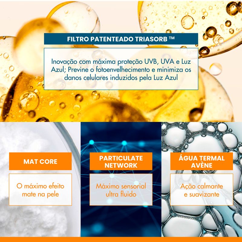 Protetor-Solar-Facial-Avene-Mat-Perfect-Tri-Defense-Ultra-Fluido-Tom-2.5-Medio-Medio-Escuro-FPS-50-40-g