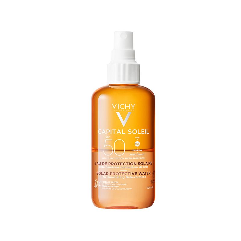 Agua-Solar-Protetora-Iluminadora-Corporal-Vichy-Capital-Soleil-FPS-50-200-ml