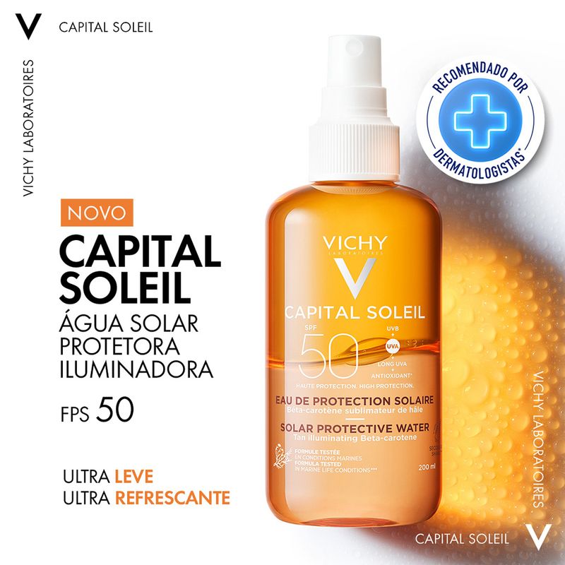 Agua-Solar-Protetora-Iluminadora-Corporal-Vichy-Capital-Soleil-FPS-50-200-ml