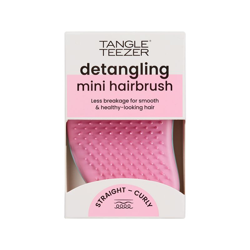 Escova-de-Cabelo-Tangle-Teezer-The-Original-Mini-Rosa-e-Verde