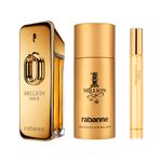 Kit-Perfume-Rabanne-Million-Gold-Eau-de-Parfum-Intense-100-ml-Masculino---Desodorante-1-Million-150-ml---Miniatura-10-ml