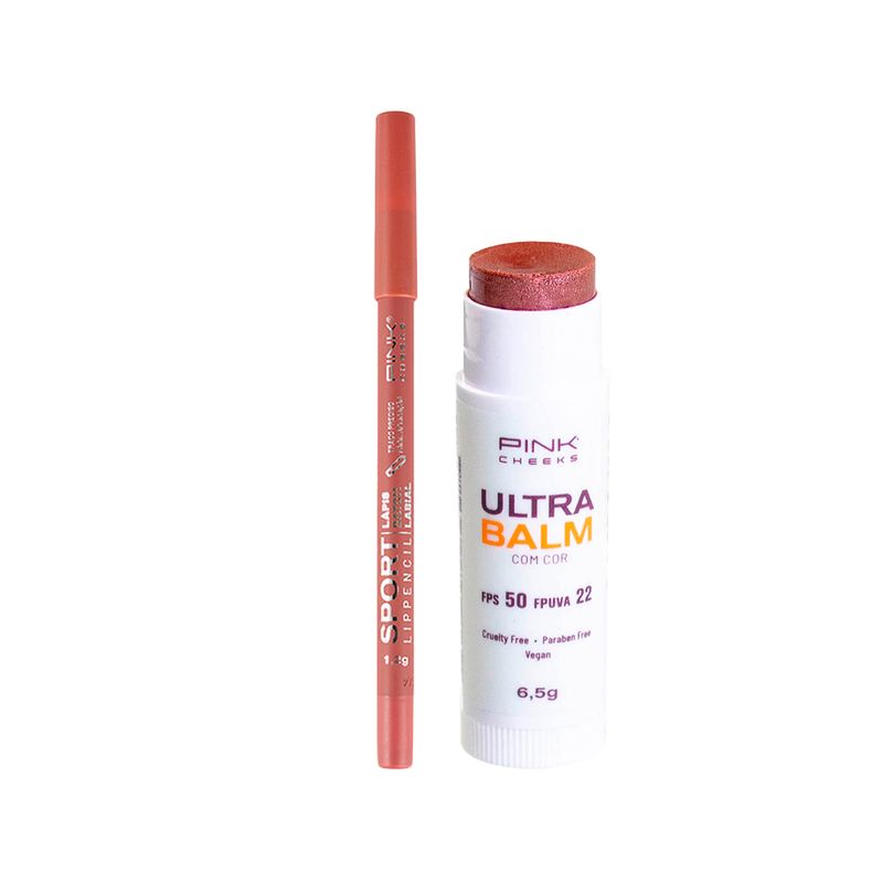 KIT-PINK-CHEEKS-LAPIS-LABIAL-SPORT-LIP-PENCIL-NUDE-12G---LIP-BALM-HIDRATANTE-ULTRA-BALM-FPS-50-FPUVA-22-BE-ROSE-65G