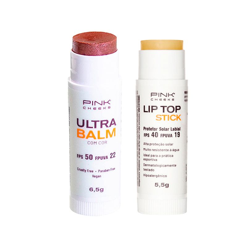 KIT-PINK-CHEEKS-LIP-BALM-HIDRATANTE-LIP-TOP-STICK-FPS-40-TRANSPARENTE-55G---LIP-BALM-HIDRATANTE-ULTRA-BALM-FPS-50-FPUVA-22-BE-ROSE-65G