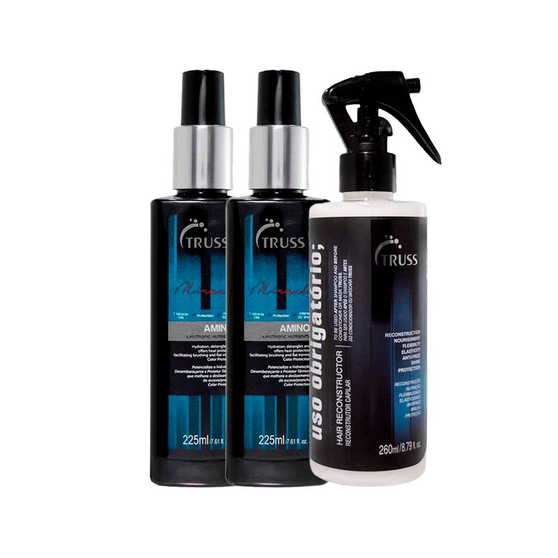 Kit-Truss---Leave-In-Truss-Miracle-Amino-225-ml-2-Unidades---Uso-Obrigatorio-Reconstrutor-260-ml