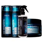 Kit-Truss-Uso-Obrigatorio---Shampoo-300-ml---Condicionador-300-ml---Mascara-Capilar-180-g---Tratamento-De-Reconstrucao-260-ml