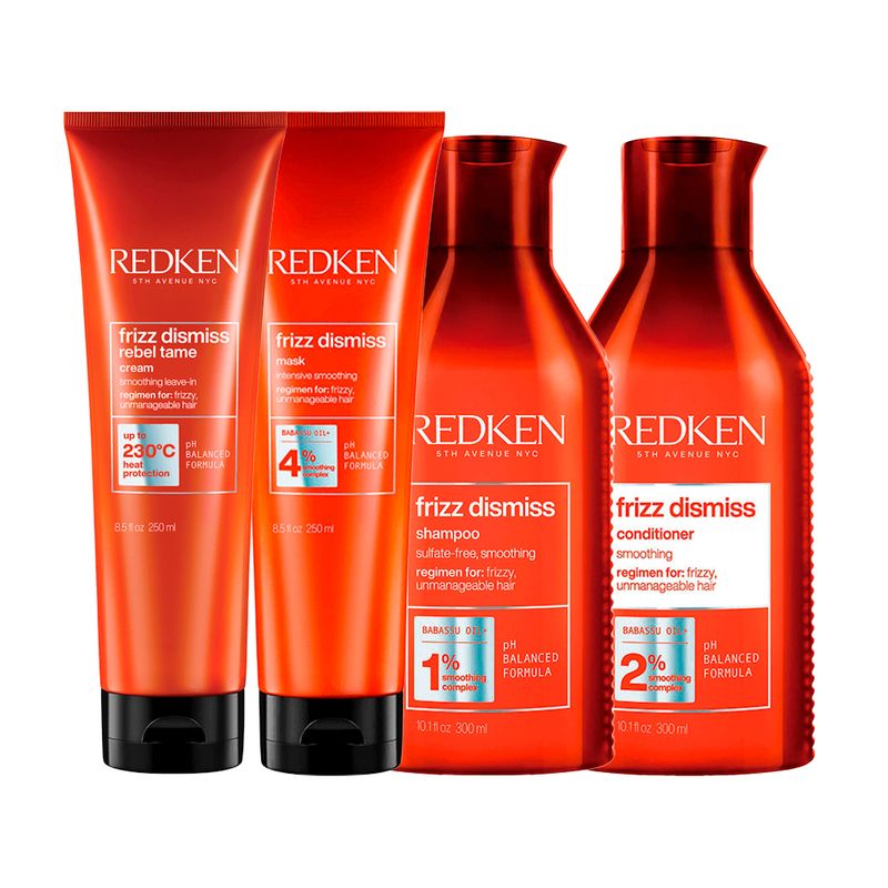 Kit-Redken-Frizz-Dismiss---Shampoo-300-ml---Condicionador-300-ml---Mascara-250-g---Leave-In-250-ml