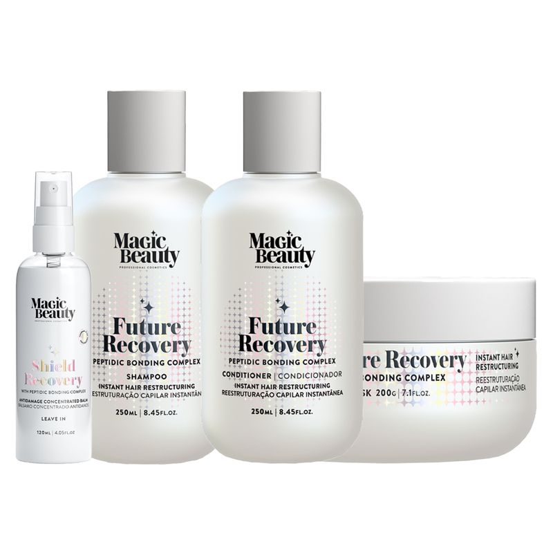 Kit-Magic-Beauty-Future-Recovery---Shampoo-250-ml---Condicionador-250-ml---Mascara-200-g--Leave-In-Shield-120-ml