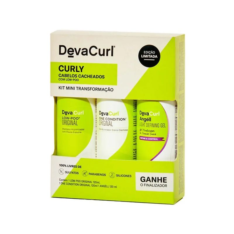 Kit-Deva-Curl-Low-Poo-Original-Cabelos-Cacheados---Shampoo-120-ml---Condicionador-120-ml---Gel-120-ml