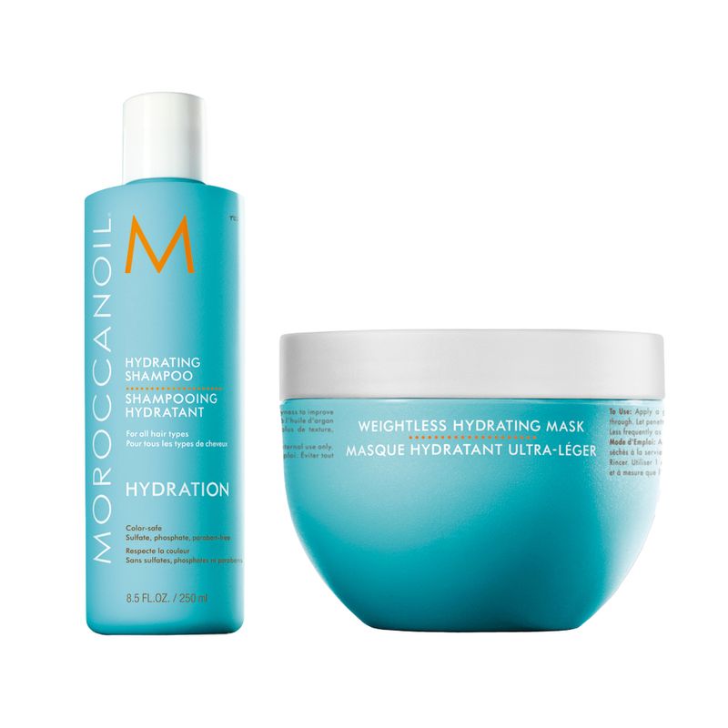 Kit-Moroccanoil-Hydration---Shampoo-250-ml---Mascara-Weightless-250-ml