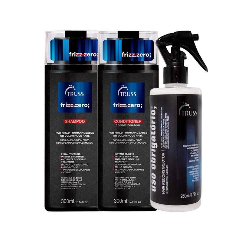 Kit-Truss-Frizz-Zero-Shampoo-300ml---Condicionador-300ml---Uso-Obrigatorio-260ml