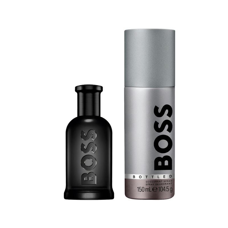Kit-Hugo-Boss-Coffret-Perfume-Boss-Bottled-Parfum-Masculino-50-ml---Desodorante-150-ml-Caixa-Preta