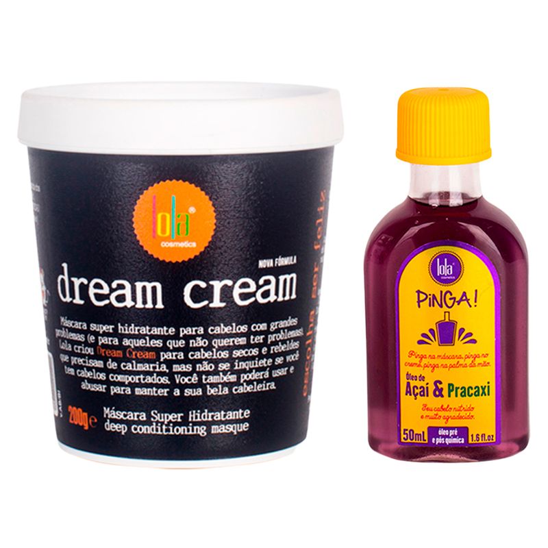 Kit-Lola-From-Rio---Mascara-Dream-Cream-200-g---Oleo-Pinga--Acai---Pracaxi--50-ml
