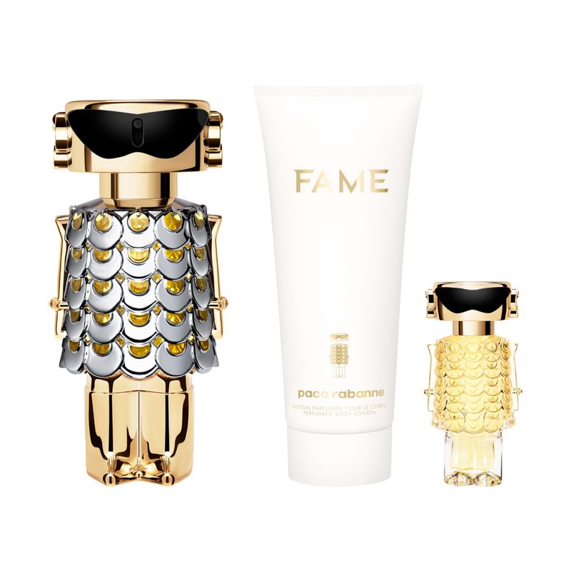 Kit-Perfume-Rabanne-Fame-Feminino-Eau-de-Parfum-80-ml---Creme-Corporal-Perfumed-100-ml---Miniatura-4-ml