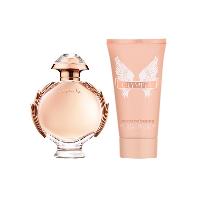 Kit-Perfume-Rabanne-Olympea-Feminino-Eau-de-Parfum-50-ml---Creme-Corporal-Sensual-75-ml