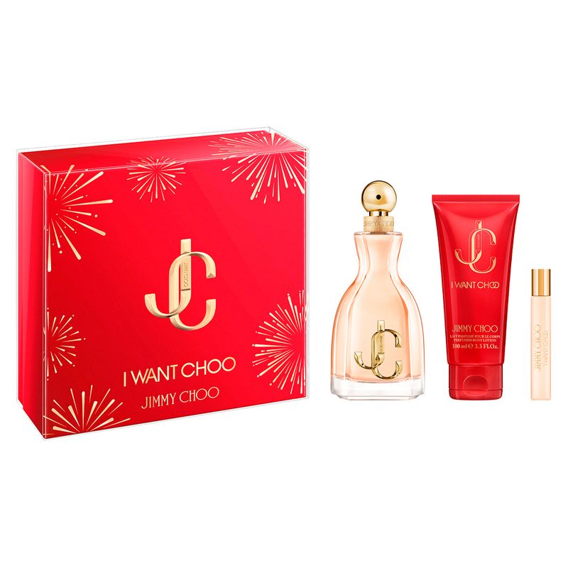 Kit-Jimmy-Choo-Perfume-I-Want-Choo-Feminino-Eau-de-Parfum-100-ml---Miniatura-75-ml---Hidratante-100-ml