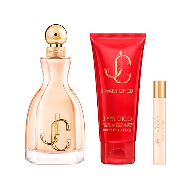 Kit-Jimmy-Choo-Perfume-I-Want-Choo-Feminino-Eau-de-Parfum-100-ml---Miniatura-75-ml---Hidratante-100-ml