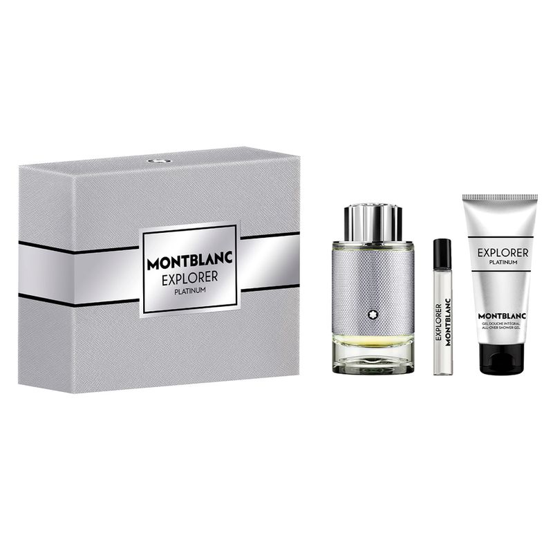 Kit-Montblanc-Perfume-Explorer-Platinum-Masculino-Eau-de-Parfum-100-ml---Miniatura-75-ml---Gel-de-Banho-100-ml