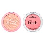 Kit-Essence-Blush-Compacto-em-Po-The-Blush-10-Rosa-5-g---Iluminador-Compacto-em-Po-Gimme-Glow-10-Nude-9-g