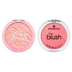 Kit-Essence-Blush-Compacto-em-Po-The-Blush-10-Befiting-5-g---Iluminador-Compacto-em-Po-Gimme-Glow-20-Nude-9-g