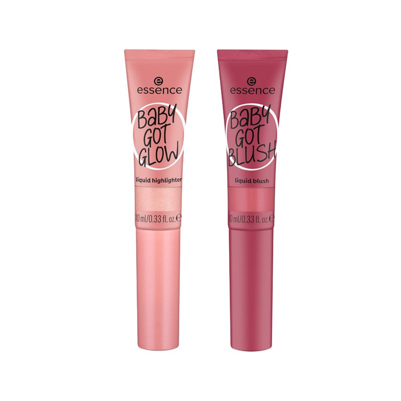 Kit-Essence-Blush-Liquido-Baby-Got-Blush-20-Blushin-Berry-10-ml---Iluminador-Liquido-Baby-Got-Glow-20-Rose-and-Shine-10-ml