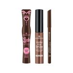 Kit-Essence-Mascara-para-Sobrancelha-Browny-Brows-38-ml---Mascara-para-Cilios-Marrom-12-ml---Lapis-de-Olho-Kajal-08-Marrom-1-g