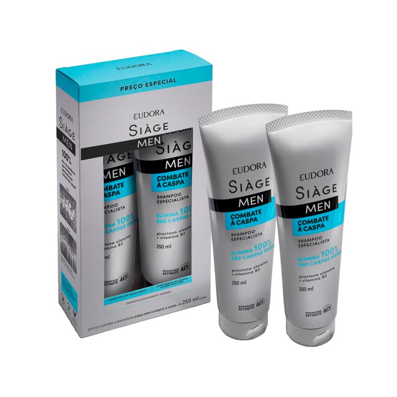 Kit-Eudora-Siage-Shampoo-Combate-a-Caspa-Men-2-Unidades-250-ml-Cada