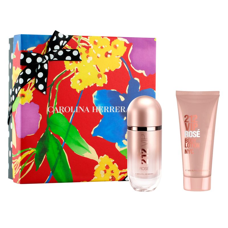 Kit-Coffret-Perfume-Carolina-Herrera-Kit-212-Vip-Rose-Feminino-Eau-de-Parfum-80-ml---Creme-Corporal-100-ml