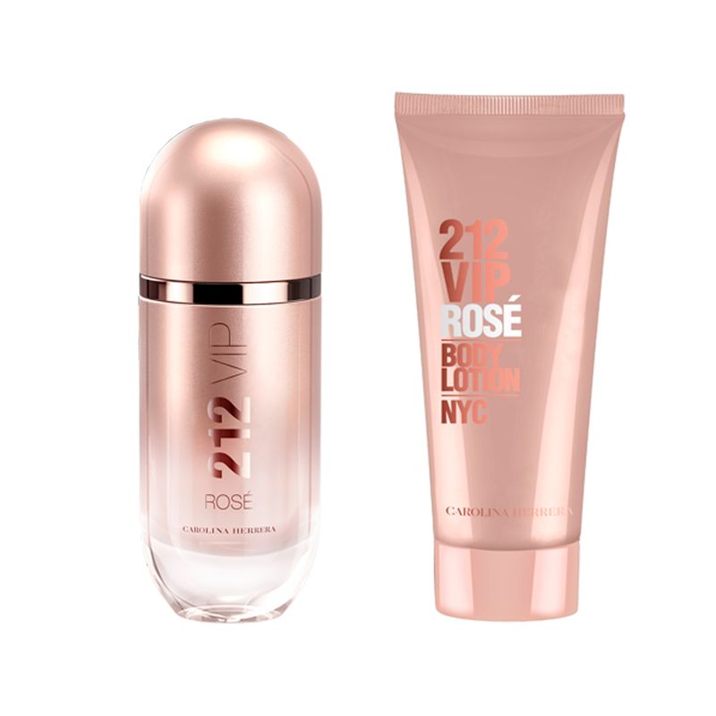 Kit-Coffret-Perfume-Carolina-Herrera-Kit-212-Vip-Rose-Feminino-Eau-de-Parfum-80-ml---Creme-Corporal-100-ml