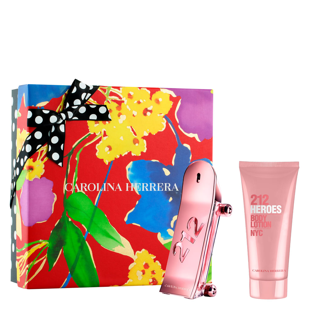Kit Coffret Perfume Carolina Herrera 212 Heroes Feminino Eau de Parfum 80 ml + Creme Corpo... Kit Coffret Perfume Carolina Herrera 212 Heroes Feminino Eau de Parfum 80 ml + Creme Corpo...