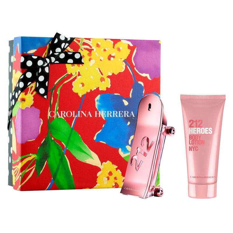 Kit-Coffret-Perfume-Carolina-Herrera-212-Heroes-Feminino-Eau-de-Parfum-80-ml---Creme-Corporal-100-ml