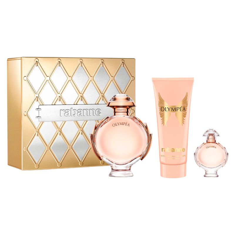 Kit-Rabanne-Coffret-Perfume-Olympea-Eau-de-Parfum-80-ml---Creme-Corporal-100-ml---Miniatura-6-ml