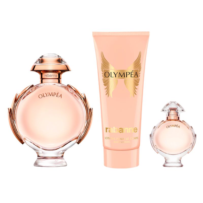 Kit-Rabanne-Coffret-Perfume-Olympea-Eau-de-Parfum-80-ml---Creme-Corporal-100-ml---Miniatura-6-ml
