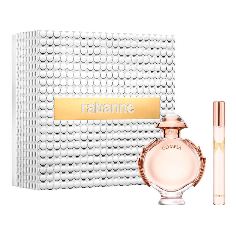 Kit-Rabanne-Coffret-Perfume-Olympea-Eau-de-Parfum-Feminino-50-ml---Miniatura-10-ml