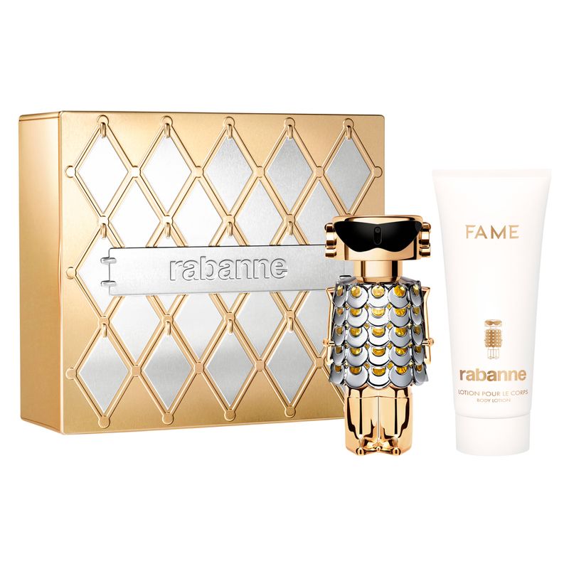 Kit-Rabanne-Coffret-Perfume-Fame-Eau-de-Parfum-Feminino-80-ml---Creme-Corporal-Perfumed-100-ml