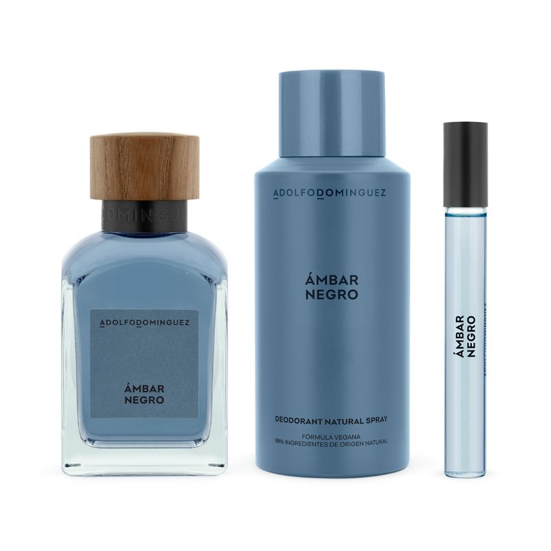Kit-Adolfo-Dominguez-Coffret-Perfume-Ambar-Negro-Eau-de-Parfum-Masculino-120-ml---Desodorante-150-ml---Miniatura-10-ml